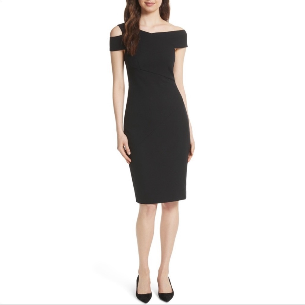 Ted Baker Black Yandal Asymmetric Bodycon Dress - Picture 13 of 14